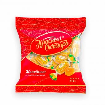 Конфеты желейные со вкусом апельсина в шоколадной глазури, 210 г