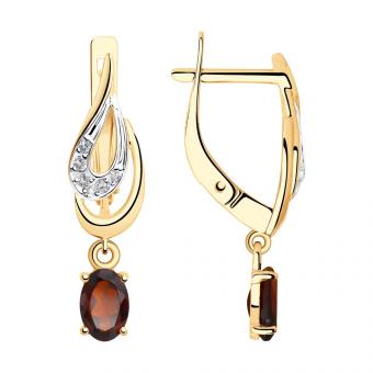 Ohrringe aus Rotgold 585 mit Granat und Zirkonia | Kaufbei Schmuck