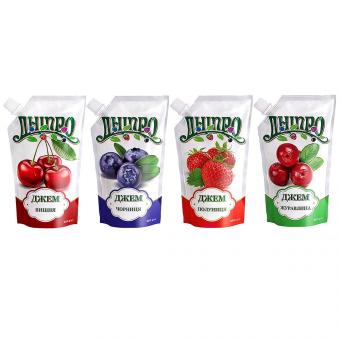 Dnipro Brotaufstrich-SET: Moosbeere, Erdbeere, Heidelbeere & Kirsche (Netto 4x250g)