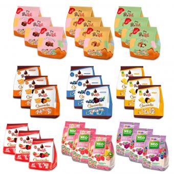 BonRoll & NEO Botanica набор Maxi: ириски и фруктовые мармеладки (27 пачек, 3.24 кг)