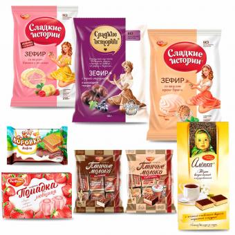 Набор любимых сладостей 8 видов: зефир, шоколадные конфеты и вафли (1780 гр)