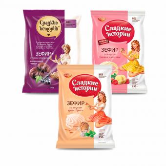 Набор зефира "Сладкие истории" - воздушное наслаждение в трех вкусах (680 г)