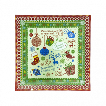 Стеклянная Тарелка "Зимнее Волшебство" из закалённого стекла, 20  х 20 x 2 см