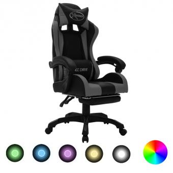 Gaming Stuhl mit RGB LED-Leuchten Chefsessel Bürostuhl