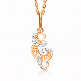 Letter pendant "E" in rose gold 585, with zirconia, height approx. 22 mm