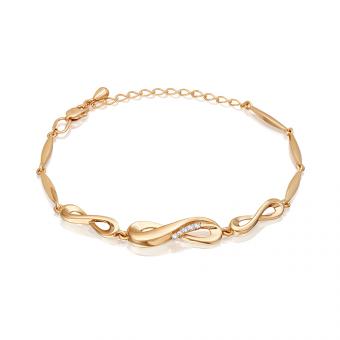 Elegant bracelet in 585 rose gold with infinity element and zirconia