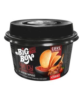 BIGBON potato chips with barbecue ribs flavor and barbecue sauce, 105 g