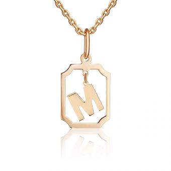 Buchstabenanhänger "M", Russisches Rotgold 585, Höhe ca. 22 mm