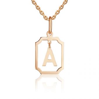 Buchstabenanhänger "A", Russisches Rotgold 585, Höhe ca. 22 mm