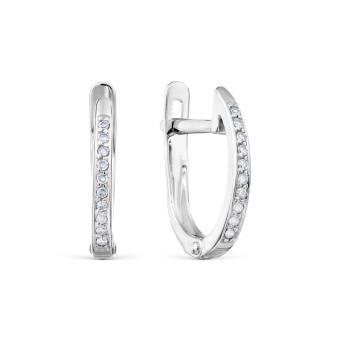 Ohrringe aus 585er Weißgold mit Brillanten 20 Stück 0,086 ct. HSI, Höhe ca. 15 mm