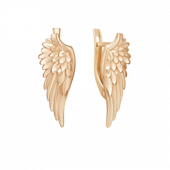 Attractive earrings, Russian red gold 585, height approx. 24 mm