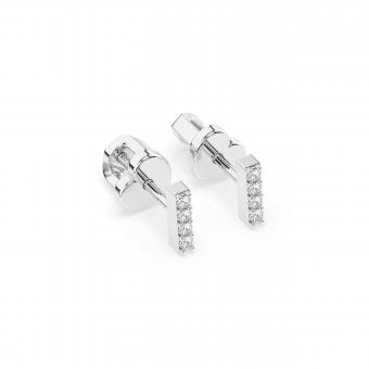 Ohrstecker aus 585 Weißgold, mit Brillanten, Höhe ca. 6 mm
