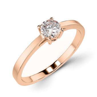 Элегантное женское кольцо из красного золота 585 пробы с бриллиантом ≈ 0,30 ct. GSI, диаметр камня ≈ 4,2 мм
