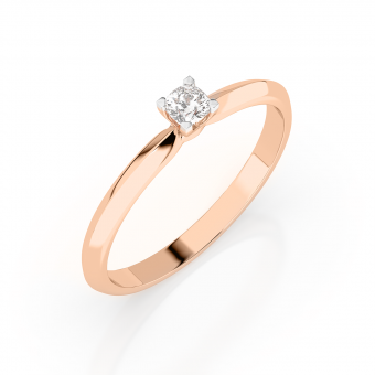 Verlobungsring aus 585 Rotgold mit Brillant ca. 0,10 ct. GSI