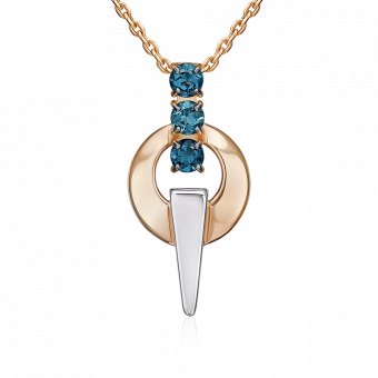 Anhänger aus 585 er Rot-/Weißgold mit Topasen, Höhe ca. 24 mm