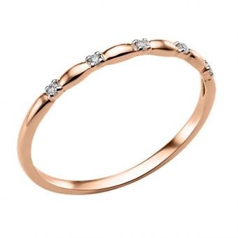 Damenring aus Russischem Rotgold 585 mit Zirkonia