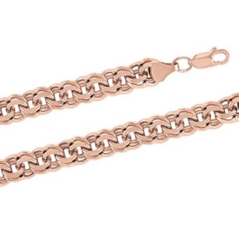 Beautiful chain and/or bracelet, red gold 585, weaving - double rollo, width approx. 8 mm, weight in 50 cm approx. 26,9 gr.
