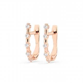 Earrings, red / white and yellow gold 585, with brilliant-cut diamonds approx. 0,20 ct. GSI, height approx. 17 mm
