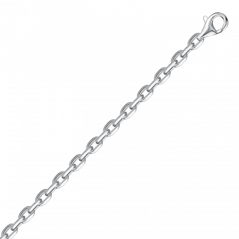 Цепочка из серебра 925 пробы, ширина ≈ 4 мм, вес в 50 см ≈ 20,20 гр.