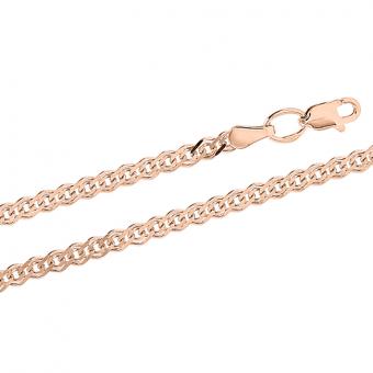 Lovely chain or bracelet, red gold 585, width approx. 3 mm, weight in 50 cm approx. 7,2 g.