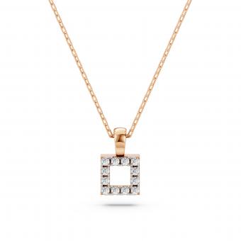 Necklace, red / white and yellow gold 585, with brilliant-cut diamonds approx. 0,06 ct. GSI