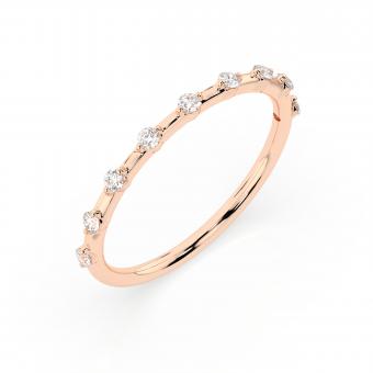 Women's ring, red / white and yellow gold 585, with brilliant-cut diamonds approx. 0,18 ct. GSI