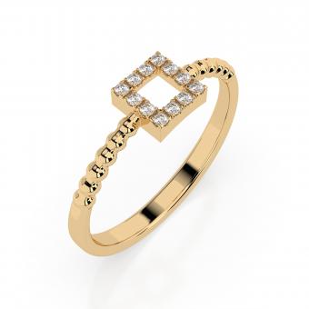 Women's ring, red / white and yellow gold 585, with brilliant-cut diamonds approx. 0,07 ct. GSI