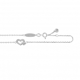 Beautiful anklet made of silver 925, with zirconia, width approx. 1-7 mm, length approx. 24-26 cm