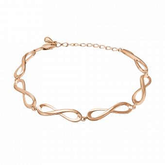 Bracelet "Infinity" - Length approx. 22 mm, Russian red gold 585, length bracelet approx. 16 - 20 cm, weight approx. 5,10 gr.