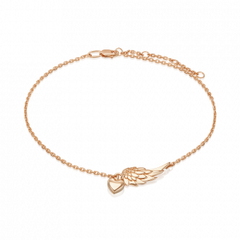 Attractive anklet "Wing", Russian red gold 585, length approx. 23-27 cm
