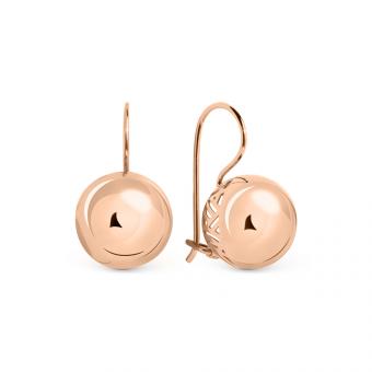 Earrings, russian red gold 585, height approx. 22 mm