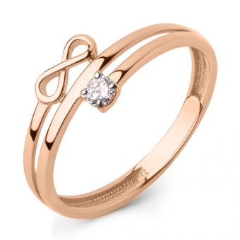 Damenring aus Russischem Rotgold 585 mit Zirkonia