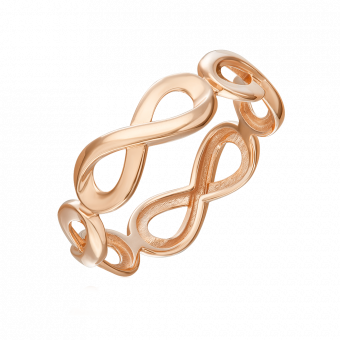 Ladies' ring "Infinity" in rose gold 585