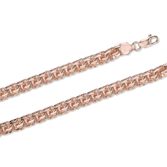 Solid chain and/or bracelet, russian red gold 585, garibaldi weave, width approx. 8 mm, weight in 19 cm approx. 21,5 gr., weight in 50 cm approx. 56,5 gr.