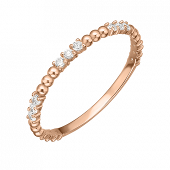 Damenring, Russisches Rotgold 585, mit Zirkonia