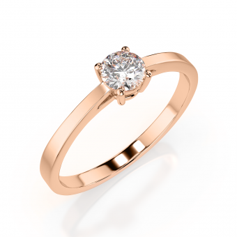 Elegant women's ring made of 14K red gold with diamond, approx. 0,30 ct. GSI, diameter approx. 4,2 mm
