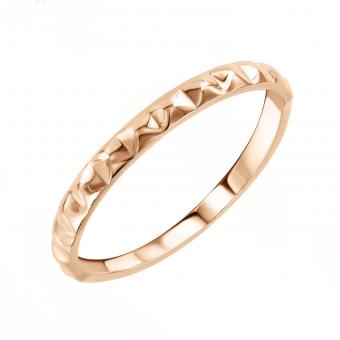 Unique women's ring, russian red gold 585, width approx. 2 mm