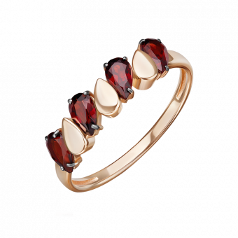 Damenring, Russisches Rotgold 585, mit Granaten