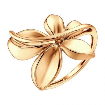 Women's ring, russian red gold 585, size of the decorative part approx. 20x22 mm