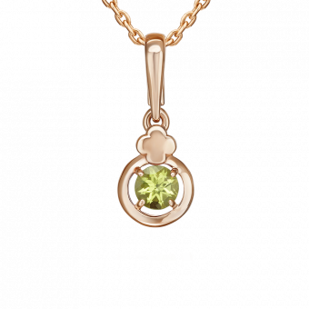 Feine Anhänger, Rotgold 585, Chrysolith, Höhe ca. 17 mm