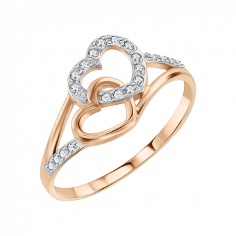 Damenring, Russisches Rotgold 585, mit Zirkonia