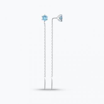 Long earrings, silver 925, with topaz, length approx. 60 mm