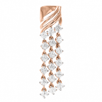 Unique pendant, red gold 585, zirconia, height approx. 43 mm