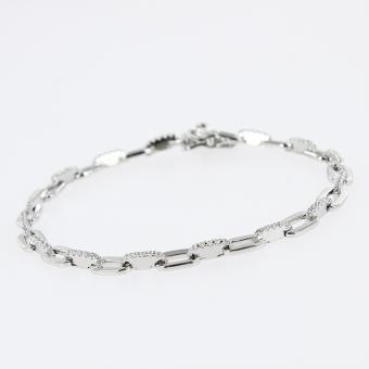 Reizendes Armband, Silber 925, mit Zirkonia, Breite ca. 5 mm, Länge ca. 18,5 cm