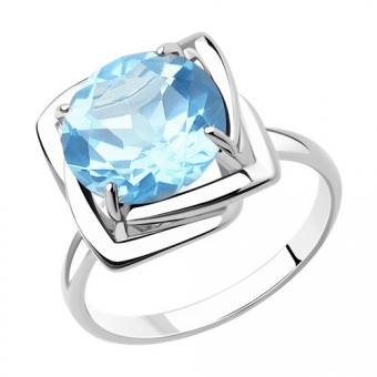 Eleganter Damenring, Silber 925, mit Topas Sky - Größe ca. 10 mm