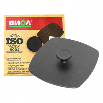 Квадратная крышка-пресс Ø 22 см из чугуна