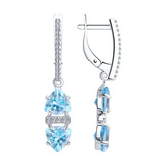 Sokolov Ohrringe aus 925 Silber mit Zirkonia und Topas | Kaufbei Schmuck