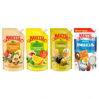 Набор майонезов «Махеевъ» XXL – максимум вкуса и качества в каждой ложке, (4 x 770 г)