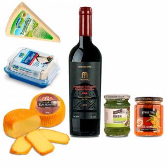 Genuss mit Saperavi: Rotwein, Käse & Fruchtaufstriche im Feinkost-Set