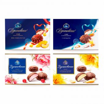 Зефир Вдохновение – Эксклюзивный набор из 4 сортов зефира в тёмном шоколаде, 830 г